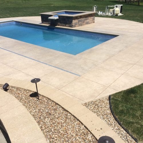 Marion Iowa pool with square saw cuts